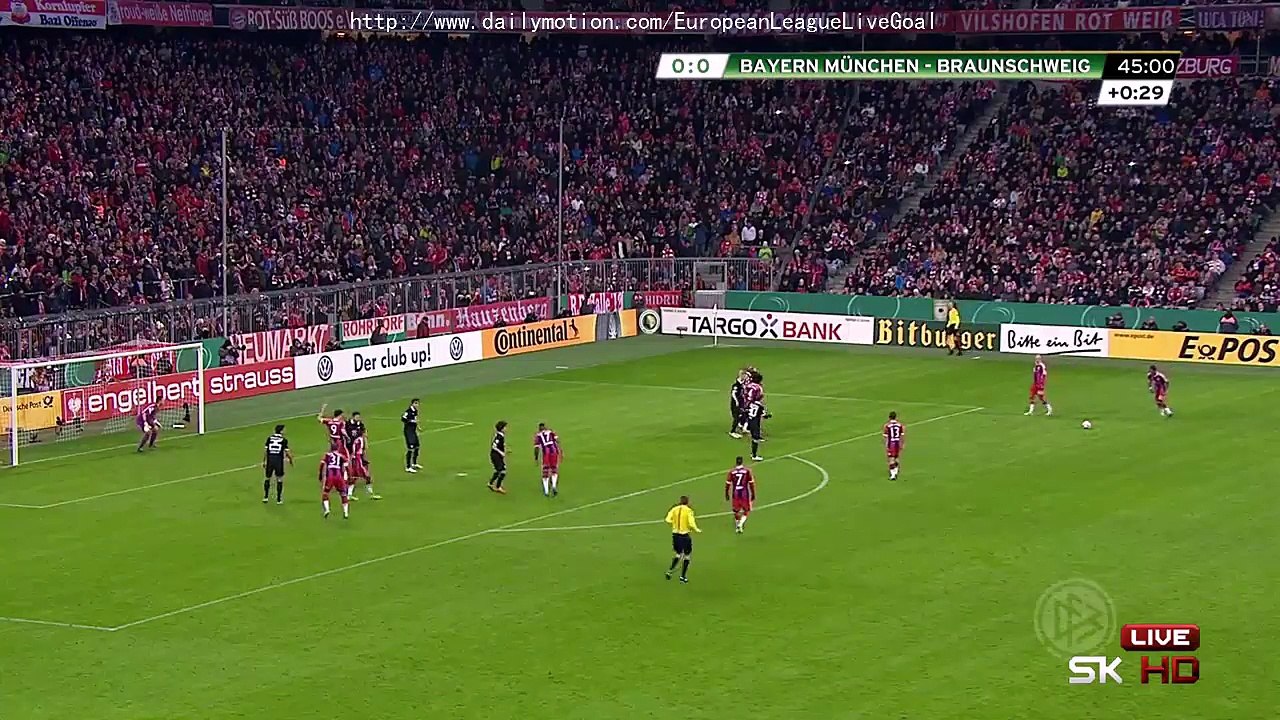 David Alaba 1:0 Amazing Goal | Bayern München - Braunschweig 04.03.2015 HD