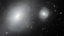 Panning across the galaxies NGC 1316 and 1317