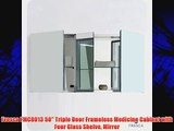 Fresca FMC8013 50 Triple Door Frameless Medicine Cabinet with Four Glass Shelve Mirror