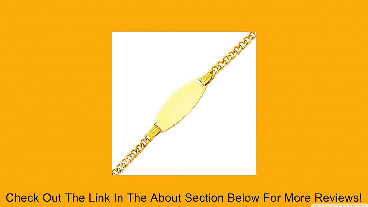 14K Yellow Gold 2.0mm Hollow Baby ID Concave Curb Bracelet with Spring Ring Clasp - 6" Inches Review