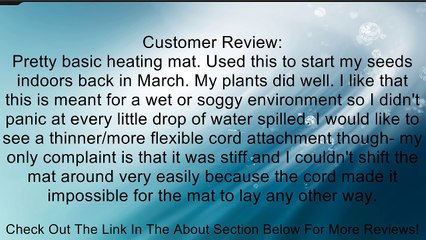 Root Radiance Warm Hydroponic Heating Pad, 20.75 by 10-Inch Review