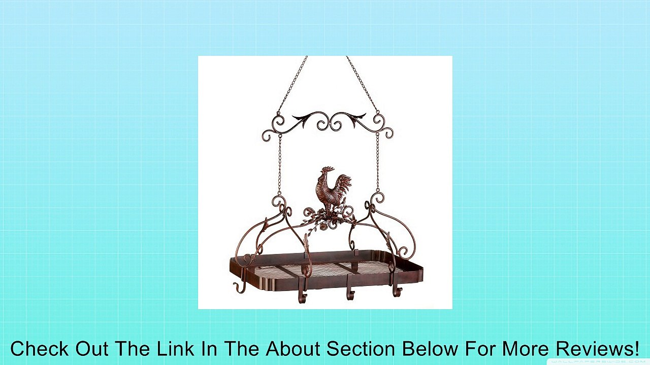 Country Rooster Red Iron Overhead Kitchen Pot Pan Rack Review