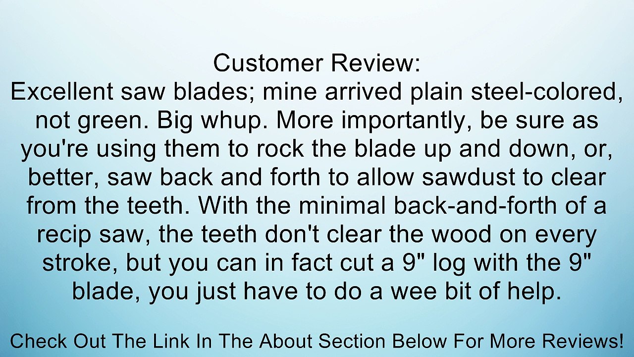 Milwaukee 48-00-1301 Sawzall 9-Inch 5-Teeth per Inch Pruning Blade, 5-Pack Review