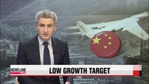China lowers growth target, increases military budget
