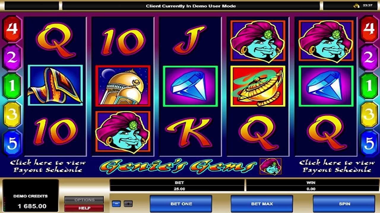FREE Genies Gems ™ slot machine game preview by Slotozilla.com