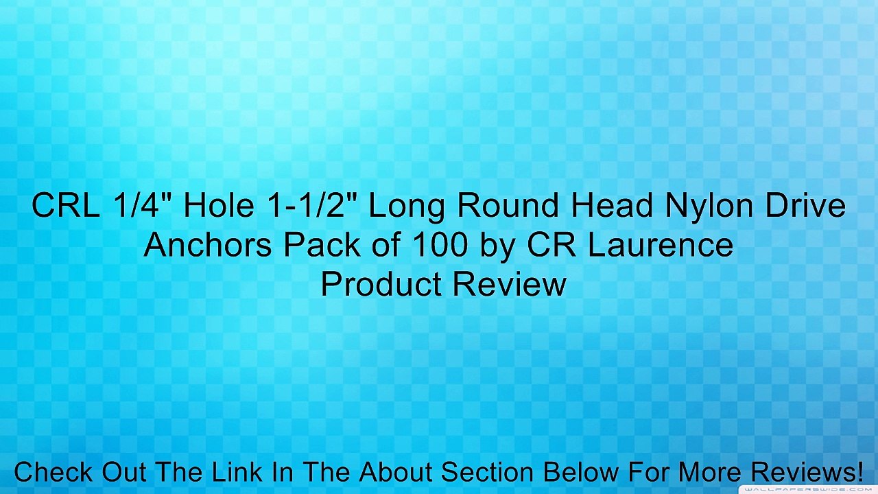 CRL 1/4" Hole 1-1/2" Long Round Head Nylon Drive Anchors Pack of 100 by CR Laurence Review