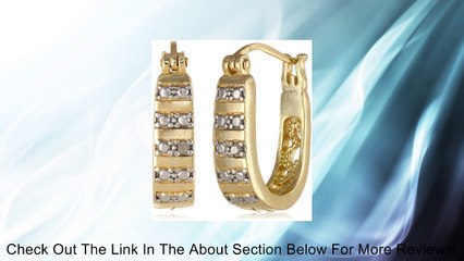 Goldtone Finish Silver Diamond-Accent Hoop Earrings (0.5" Diameter) Review
