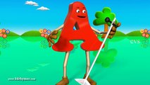 Learn English Alphabet letter A song for children - 3D Animation Nursery rhymes