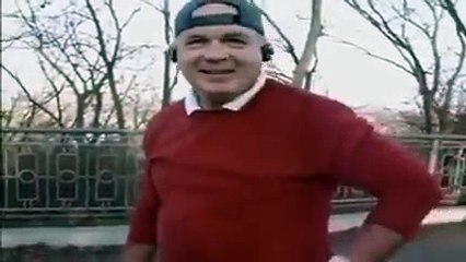 Old man showing his skills