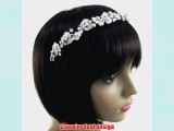 Floral Leaf Vine Garland Swarovski Crystal and Pearl Bridal Hair Tiara Head Band