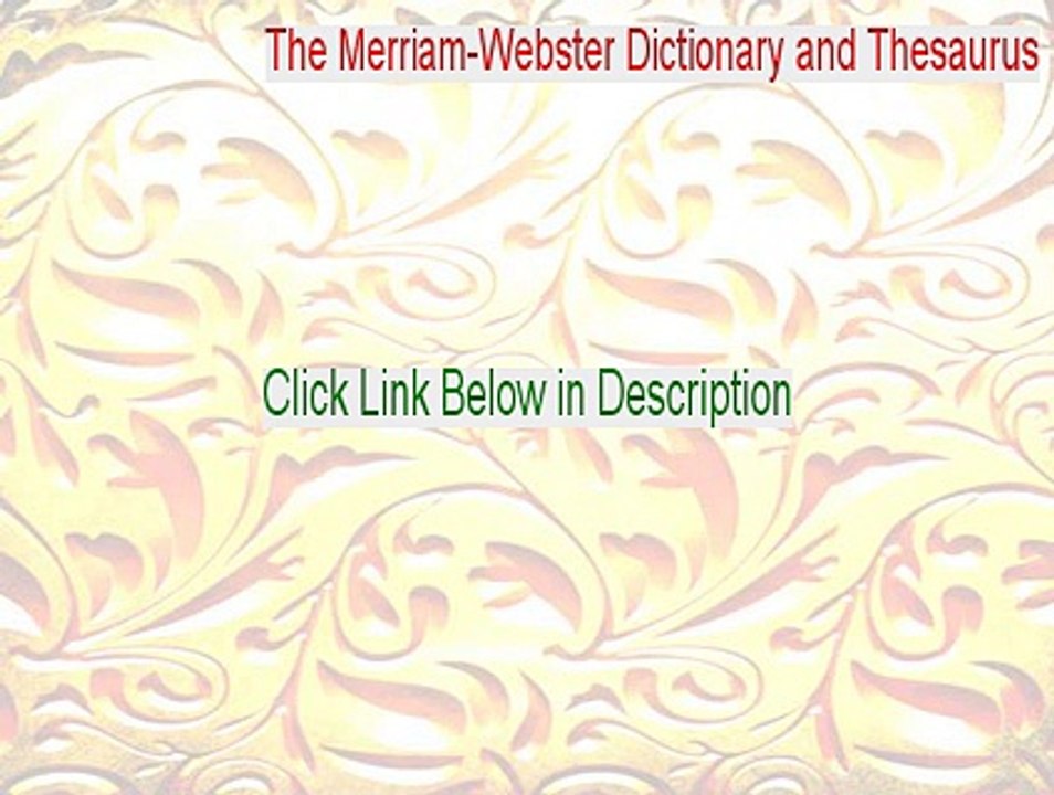 The Merriam-Webster Dictionary and Thesaurus Cracked - franklin merriam webster dictionary and thesaurus [2015]