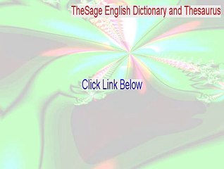 TheSage English Dictionary and Thesaurus Cracked - Download Here