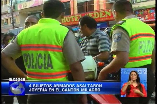 Cuatro sujetos armados asaltaron una joyería en cantón Milagro