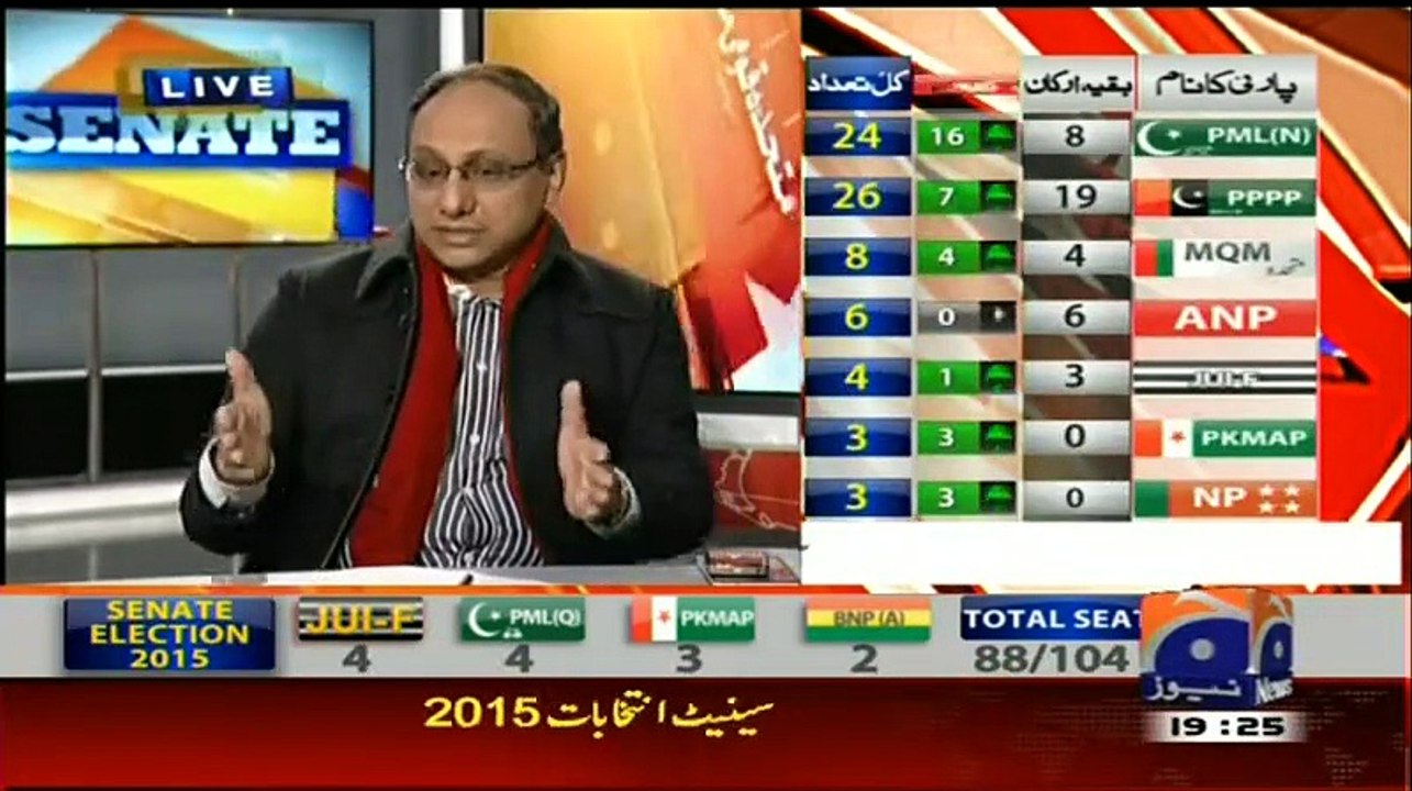 Senate Election Special Transmission On Geo News 7pm to 8pm – 5th March 2015