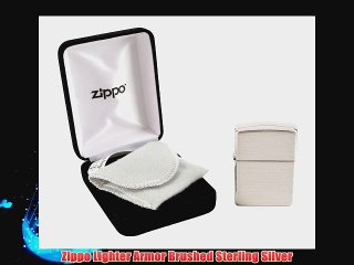 Zippo Lighter Armor Brushed Sterling Silver