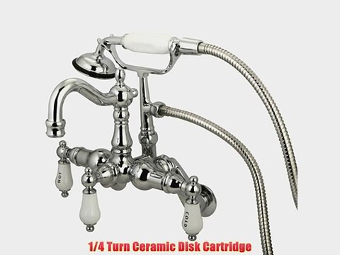 Kingston Brass CC1304T1 Heritage Vintage Leg Tub Filler with Hand Shower Porcelain Lever Handle