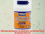NOW Foods Glucosamine 1.1g Chondroitin 1.2g with MSM 300mg 180 Capsules (Pack of 3)