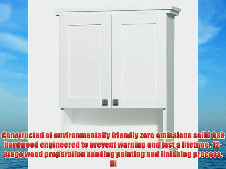 Wyndham Collection Acclaim Solid Oak Bathroom Wall-Mounted Storage Cabinet in White