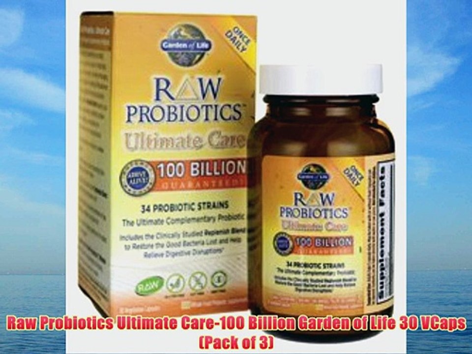 Raw Probiotics Ultimate Care-100 Billion Garden of Life 30 VCaps (Pack of 3)