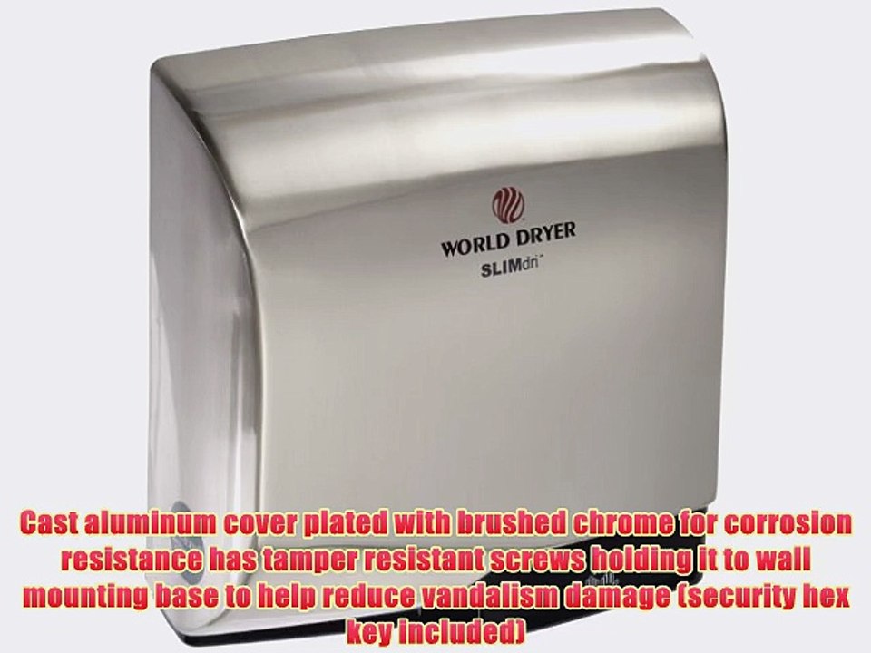 World Dryer L-971 SLIMdri Surface Mounted ADA Compliant Automatic Hand Dryer with Aluminum