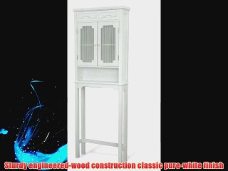 Elegant Home Fashions Lisbon Collection Shelved Bathroom Space-Saver White