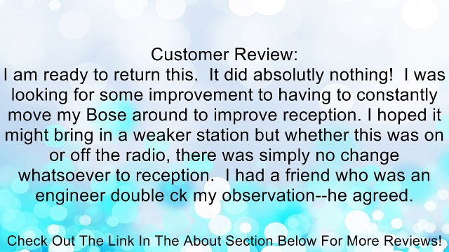 TUNE TRAPPER HIDDEN FM ANTENNA FOR ALL BOSE WAVE RADIOS Review