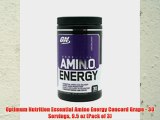 Optimum Nutrition Essential Amino Energy Concord Grape - 30 Servings 9.5 oz (Pack of 3)