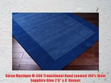 Surya Mystique M-308 Transitional Hand Loomed 100% Wool Sapphire Blue 2'6 x 8' Runner