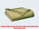 Tuscany Fine Italian Linens Venezia 100-Percent Tibetan Wool 110 by 100-Inch King Blanket Gold