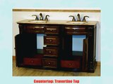 60 Bathroom Furniture Travertine Top Double Sink Vanity Cabinet 712T