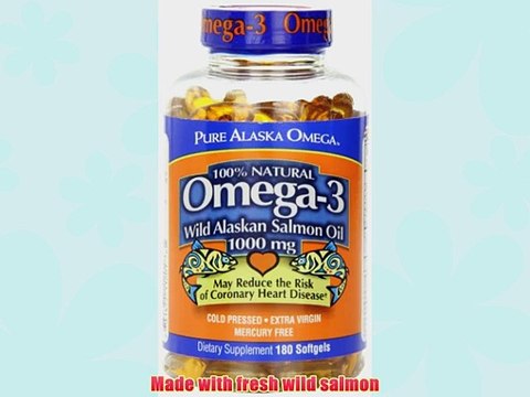 Pure Alaska Omega-3 Wild Alaskan Salmon Oil 1000mg Softgels 180-Count (Pack of 3)