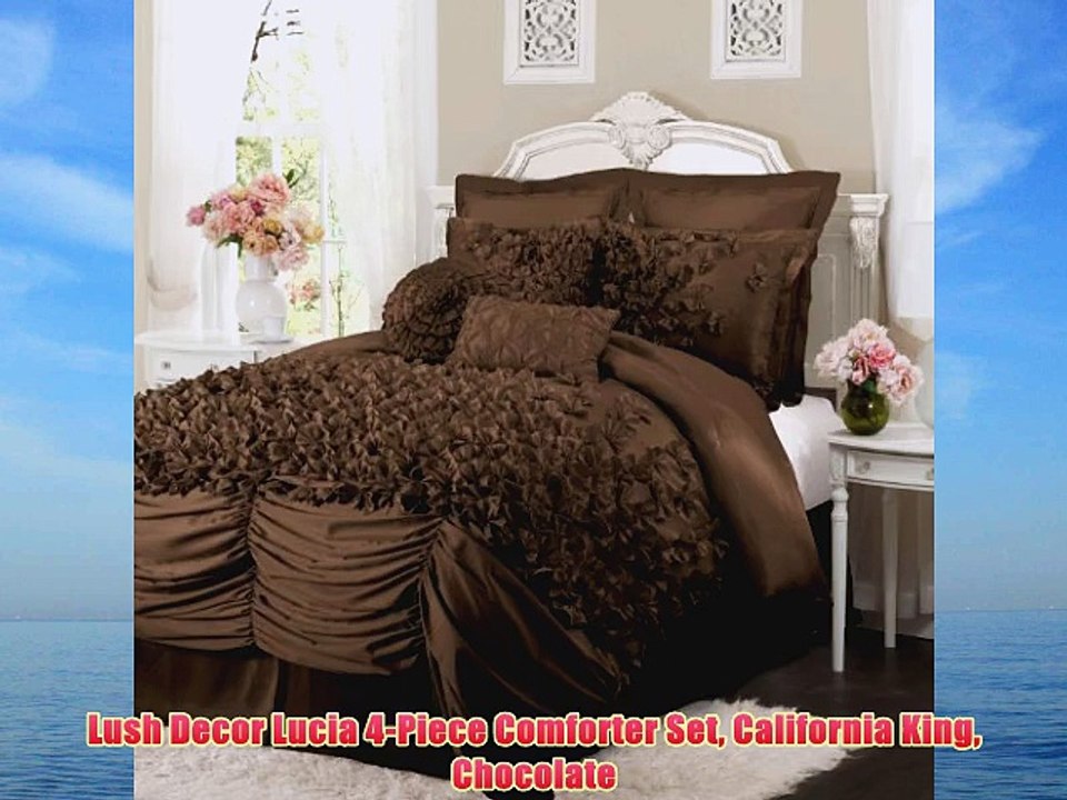 Lush Decor Lucia 4-Piece Comforter Set California King Chocolate