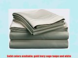 Egyptian Cotton 1600 Thread Count Oversized Full Sheet Set Solid Ivory with Ivory trim