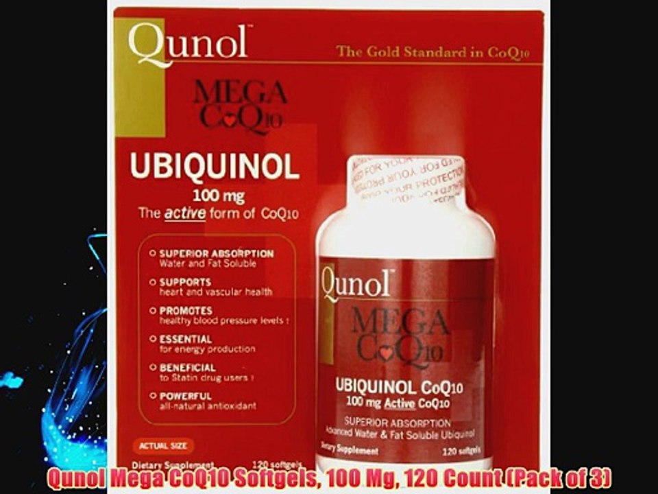 Qunol Mega CoQ10 Softgels 100 Mg 120 Count (Pack of 3)