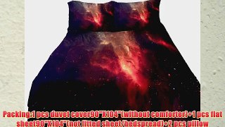 Anlye Nebula Bedding Set 2 Sides Printing Galaxy Quilt Cover Nebula Bed Sheets with 2 Matching