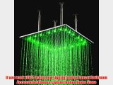 LightInTheBox 20 Inch Wall Mount Square Rainfall LED Shower Head Stainless Steel