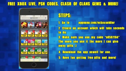 HOW TO GET FREE APPS FREE XBOX LIVE CODES PSN CODES CLASH OF ... - 