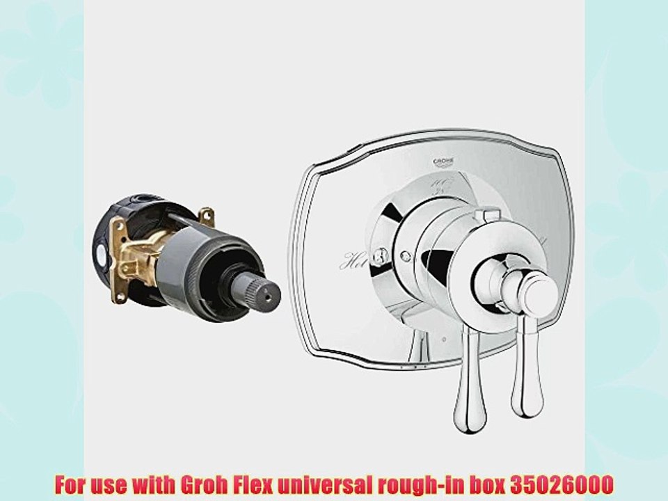 Grohe 19822000 Authentic 2-Handle GrohFlex Universal Rough-In Box Single Function Thermostatic