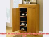 5-shelf Shoe Cabinet with Two Upper Storage Bins (Beech)