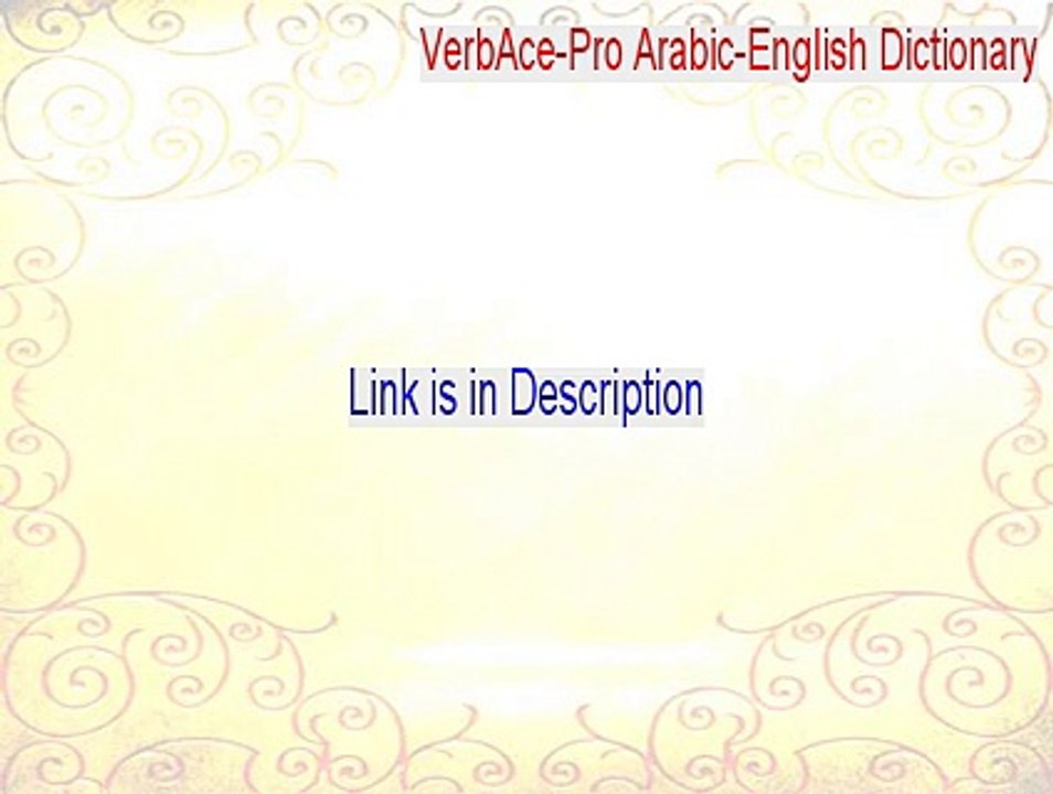 VerbAcePro ArabicEnglish Dictionary Serial [Legit Download] video
