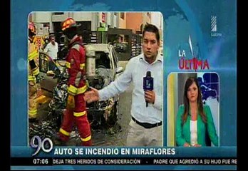 Miraflores: auto se incendió frente a la embajada de Brasil