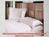 100% 19 Momme SEAMLESS Mulberry Silk Fitted Sheet Set Box Sheet Set (King Ivory)