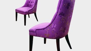Sandy Wilson Daphne Embroidered Back Accent Chair Dusty Purple