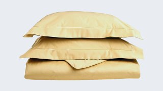 Egyptian Cotton 1600 Thread Count Full/Queen Duvet Cover Set Solid Gold with Gold trim