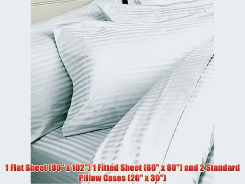 1500 Thread Count Queen Siberian Goose Down Comforter 8 PC 1500TC Bed in a Bag White Stripe