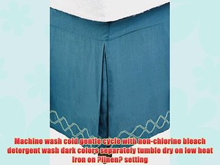 1891 by SFERRA Carlyle Linen 3-Piece Panel California King Bedskirt Peacock