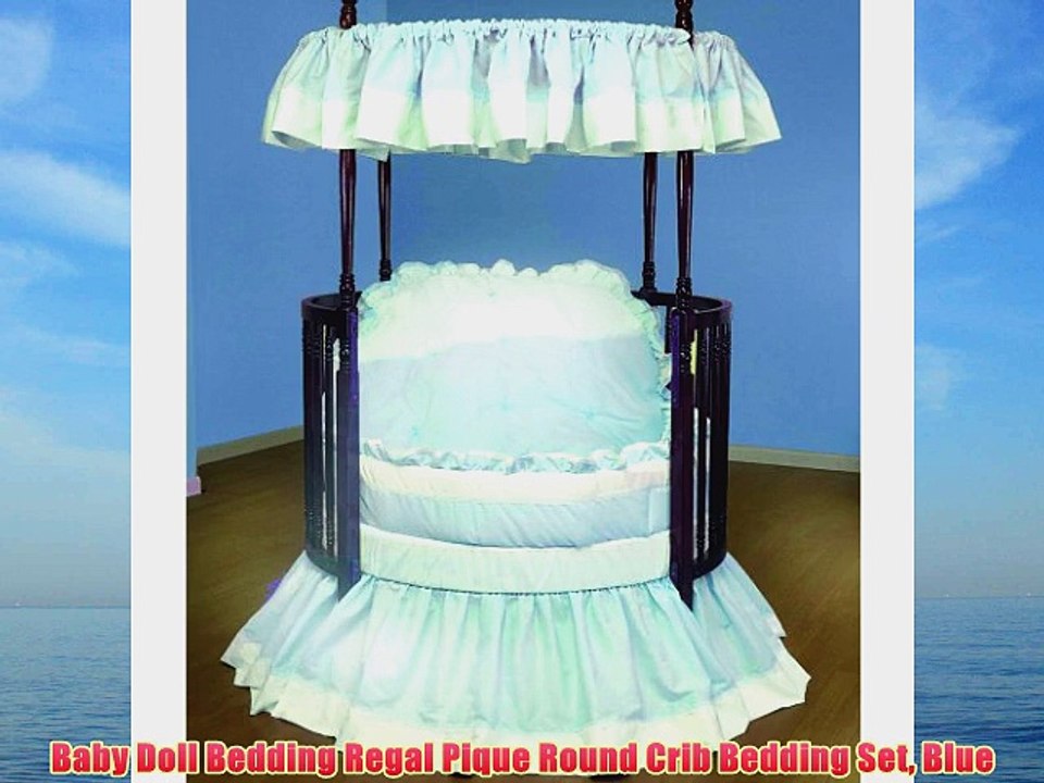 Baby Doll Bedding Regal Pique Round Crib Bedding Set Blue