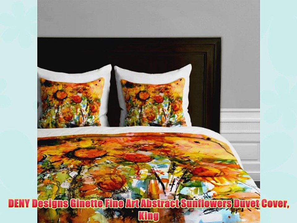 DENY Designs Ginette Fine Art Abstract Sunflowers Duvet Cover King