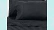 Luxurious BLACK Damask Stripe FULL Size. EIGHT (8) Piece GOOSE DOWN Comforter BED IN A BAG