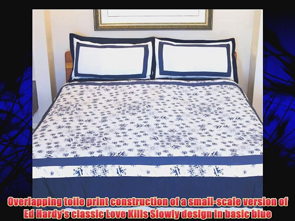 Ed Hardy Tanya Blue King Duvet Set